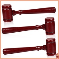 🧸 3Bhg Gavel Kayu Merah Gelap Mini Untuk Mainan Peranan Kanak-Kanak