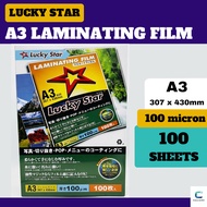 Lucky Star A3 Laminating Film 100pcs | Plastik Laminate A3 | Kertas Laminate | Laminate Film A3 Size