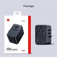 XUNDD Gan III 65W 20W Global Travel Adapter, International Charger 2A+1C & 2A+2C Charger