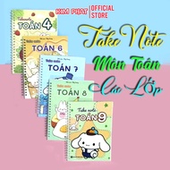 XO TAKE NOTE Math Formula Notebook Spring Plastic Cover - Size A5 - Grades 2/3/4/5/6/7/8/9