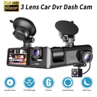 3-way Rearview Mirror Recording Camera Dash Cam for Car 1080P HD 3 Cameras Motion Detection Dashcam 