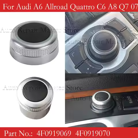 For Audi A6 Allroad Quattro C6 A8 Q7 2007-2009 RS6 MMI Multi Media Rotary Knob Main Menu Volume Swit