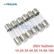 10 Glass Fuse 250v 5x20mm 1a 2a 3a 4a 5a 7a 8a 10a