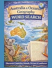 Australia & Oceania Geography Word Search: Countries, Islands, Oceans & Landforms — 55 Large Print A