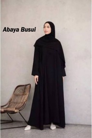 YM DeFashion Gamis ABAYA TURKEY POLOS JETBLACK (tanpa Jilbab) BUSUI Resleting Depan / Pakaian Muslim ABAYA TURKEY / Dress Muslimah ABAYA TURKEY / Dress Maxi Emma ABAYA TURKEY / Gamis Modern ABAYA TURKEY / Gamis Syari