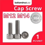M12 M14 Hex Socket Cap Screw DIN912 | SUS 304 Stainless Steel Grade A2-70 | M12 Screw M14 Screw | Sk