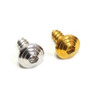 Original Heng Yamaha Motorcycle Body Panel Fairing Screw - 5x15mm Umbrella-Head, Gold/Silver - Acces