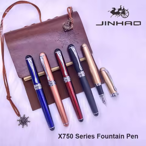 Jinhao Fountain Pen X750 High-grade Exquisite Style 18KGP Nib Calligraphy Pen Student Teacher Artwor