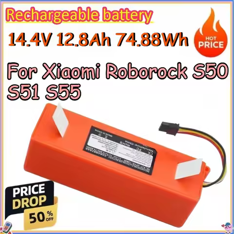 14.4V 5.8/7.8/12.8Ah 74.88Wh Rechargeable Battery for Xiaomi Roborock S50 S51 S55 Lithium-ion Sweepi