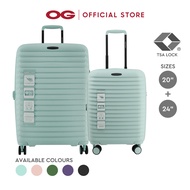 Hush Puppies HP69-4033 Expandable Double Wheels Hardcase Luggage 20" + 24" - Black / Green / Mint / Pink  / Purple