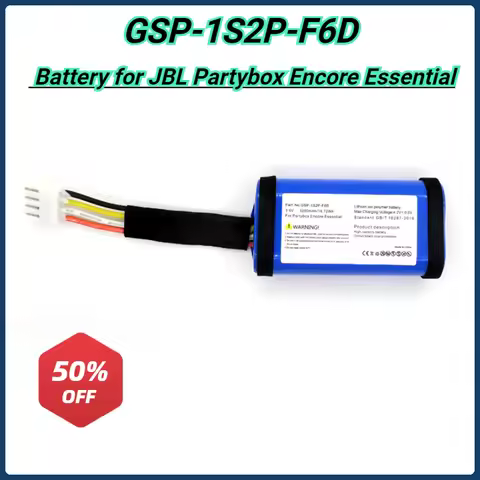 3.6V/5200mAh High Capacity Speaker Battery GSP-1S2P-F6D for JBL Partybox Encore Essential 2Pcs/5Pcs
