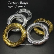 25/50pcs Curtain Ring Curtain Eyelet with/ without Nano Ring Langsir Smooth Quiet Cincin Langsir