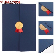BALLYKA Award Certificate Holder, A4 Three-fold Page Diploma Cover, Gilding Process Exquisite Paper 