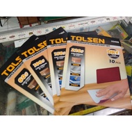 10 pcs Abrasive paper Tolsen - Sandpaper sheets 1 pack contains 10 sheets