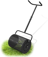Compost Spreaders for Lawns, 16.5” Peat Moss Spreader Roller with 40”-43” Adjustable Handle, U-Shape