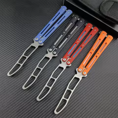 Balisong Trainer EDC Butterfly Training Folding Knife Foldable CSGO Pocket Flail Knife Uncut Blade O
