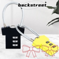 BACKSTREET Password Lock, Aluminum Alloy 3 Digit Security Lock,  Steel Wire Cupboard Cabinet Locker Padlock Mini Suitcase Luggage Coded Lock