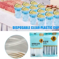 50/disposable Cup Plastic Cup Household Transparent Disposable Store Cup Easy Tea O5p7