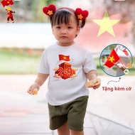 [Free flag] Patriotic family t-shirt, t-shirt for parents and children printed with Lang Bac image 2