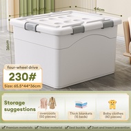 JJ.SG Storage Box Transparent Stackable Plastic Container With Wheels Thickened Storage Organizer 26