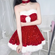 New Christmas Costume Christmas Dress Up Sequins Adult Christmas Clothes Tube Top Christmas Costume 