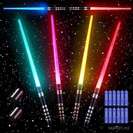 SANCO Light Up Saber Set for Kids - 4 Pack 7 Colors Retractable Power Swords with 2PCS Black Cloaks 