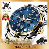 OLEVS Watch For Mens Waterproof Original Casual Business Calendar Chronograph Luminous Jam Tangan Lelaki Original 2023