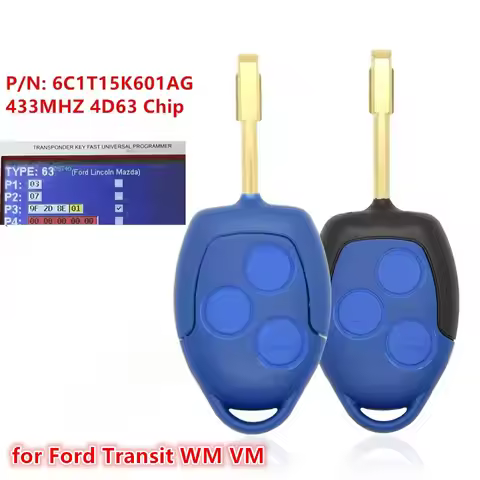 Smart Remote Key Fob for Ford Transit WM VM 2006 2007 2008 2009 - 2014 4D63 Chip 434MHz 6C1T15K601AG