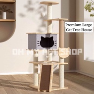 Premium Large Cat Tree House Wooden Cat Condo Tall Cat Tower Bed Scratcher Cat House Rumah Kucing Besar 木架猫跳台 猫爬架
