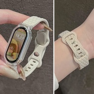 新品现货适用小米手环9/8表带皮纹硅胶小米手环表带76543NFC智能运动风For millet bracelet 9/8 strap leather silicone20251114