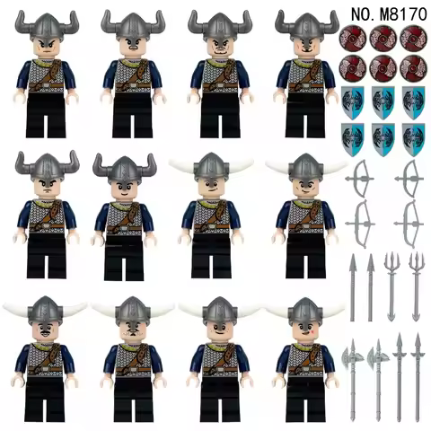 Hot-Sales Viking humanoide Puppe M8170 Kinder montiert kleine Partikel Spielzeug, Waffen Zubehör, Ge