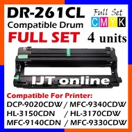 4x DR-261CL TN261 DR261CL Compatible To Brother HL- 3150cdn HL-3170cdw DCP-9020cdn MFC-9140cdn MFC-9