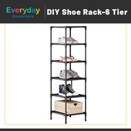 【E.E】 6-Tiers Shoe Rack Cabinet Multi Layer Vertical Shoe Rack Plastic Shoe Rack Cabinet Corner Outdoor Dust-proof