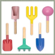(QJWR) ChildrenS Beach Toys 6-Piece Set ChildrenS Gardening Tools Sand Toy Set Metal Gardening Tools