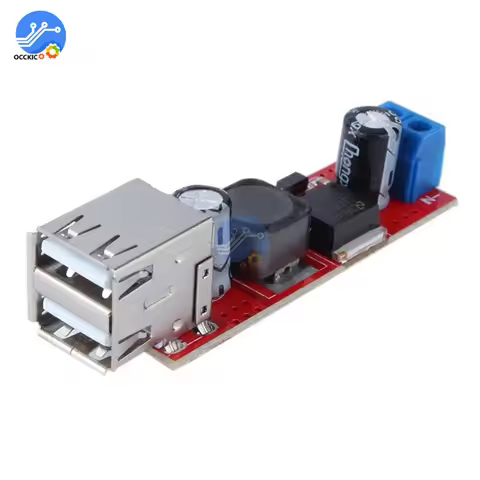 LM2596 DC 6-40V To 5V 3A 2 Port USB Charger Module DC-DC Step-down Converter For Vehicle Charger Dua