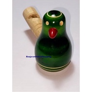 Ready Stock / Wood Whistle Green Sparrow Bird with Red Beak / Visel Kayu Burung Pipit Hijau Muncungn