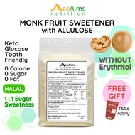 ACE AIMS Monk Fruit Sweetener w Allulose 1kg | Natural Sugar Substitute 0 Calorie 0 Sugar 0 Fat