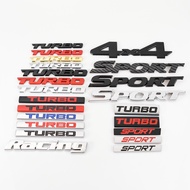 3D Car Sticker Metal Front & Rear Sign 4X4 RACING TURBO SPORT Logo Emblem Decal Replacement Stickers
