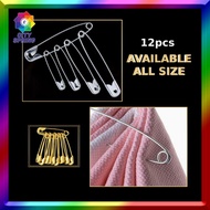 12pcs Safety Pins Perdible Silver and Gold locking Pardible