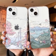 風景富士山適用蘋果15手機殼iPhone15套14pro新款13透明15pro鏡頭12全包14的11防摔promax硅膠xr軟x女8plus/7