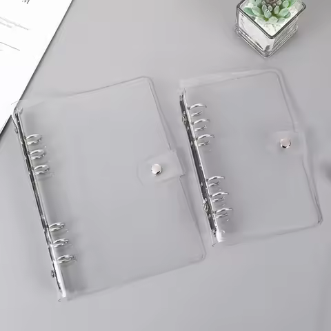 Travel Ledger Seal Punch Card A5/A6 Notebook Transparent Loose-Leaf Pvc Shell Ledger School Office
