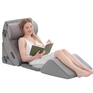 BDEUS 5pcs Orthopedic Bed Wedge Pillow Set, Memory Foam Wedge Pillow for Sleeping, Knee, Lumbar and 