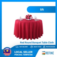 Red Round Banquet Table Cloth 5ft Table (Ready stock)