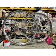 RIM HUB CHROME SET HONDA C70/GBO/FAME/EX5/EX5 DREAM/C50/WAVE125 HUB CHROME SET