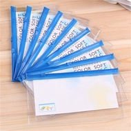 5pcs Plastic Transparent Pencil Case Clear Pen Bag Cover Pouch Document Holder Business School