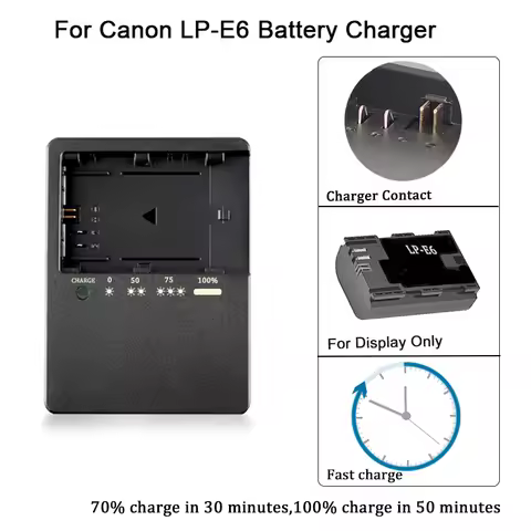 LP-E6 LP-E6N LC-E6 charger suitable for Canon: compatible with LP-E6NH LC-E6E battery EOS R Ra R5 C 