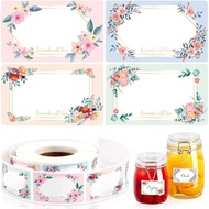 5Pcs/Roll Flower Handwritten Stickers Homemade Blank Name Stickers Kitchen Refrigerator Reminder Foo