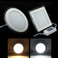 6W 9W 12W 18W Dimable RoundSquare Glass LED Downlight Recessed LED Panel Light WarmNaturalCold White3 Color AC85-265V Driver