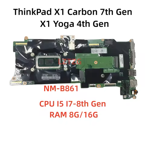 NM-B861 For Lenovo Thinkpad X1 Carbon 7th / X1 Yoga 4th Gen Laptop Motherboard With I5 I7-8th Gen CP