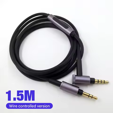 3.5mm Jack Aux Cable For Sony WH 1000 XM2 XM3 XM4 XM5 H900N 800 MDR 1000x ATH MSR7 Headphones 90 Deg